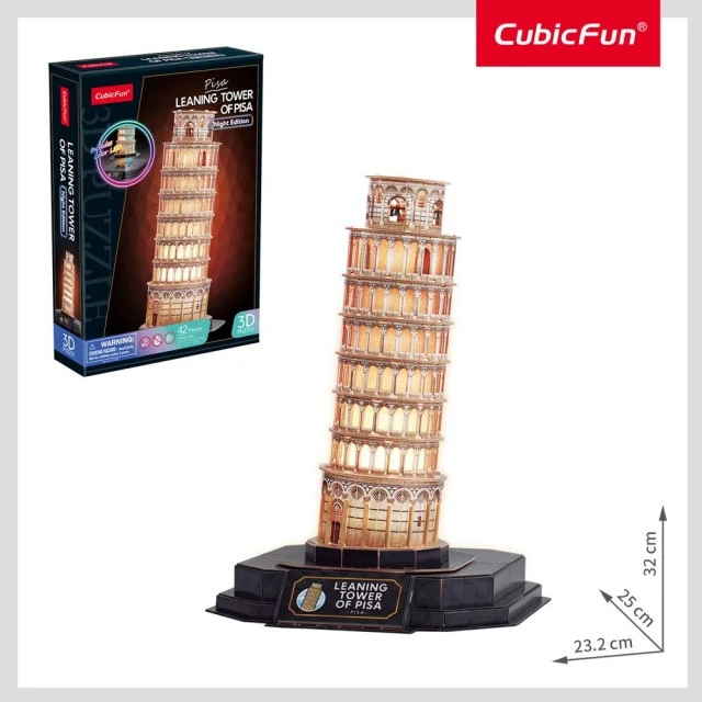 CubicFun Παζλ 3D Leaning Tower of Pisa Night Edition με LED φώτα