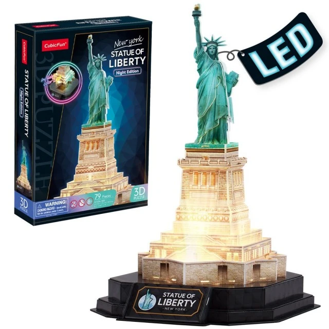 CubicFun 3D Statue of Liberty New York Night Edition Puzzle με φώτα LED