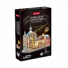 Cubic Fun 3D Παζλ Διαχρονική Περιπέτεια Σιδηροδρομικός Σταθμός με Φώτα LED
