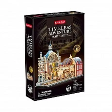 Cubic Fun 3D Παζλ Διαχρονική Περιπέτεια Σιδηροδρομικός Σταθμός με Φώτα LED