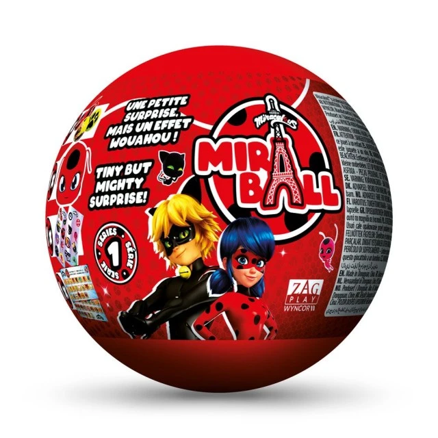 MIRACULOUS Ladybug και Cat Noir Мπάλα με λούτρινο παιχνίδι έκπληξη Miraball M14025/14007