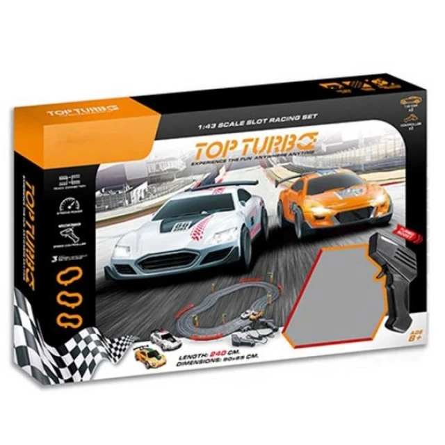 SOBA Slot Top Turbo Race Track 2 Cars and 2 Controller 1:43 240cm.