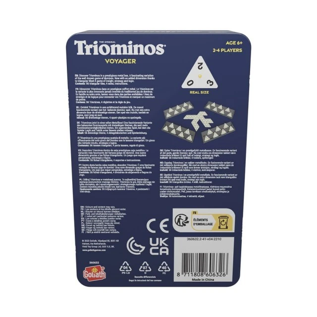 Ταξιδιωτικό παιχνίδι Goliath Triominos σε μεταλλικό κουτί