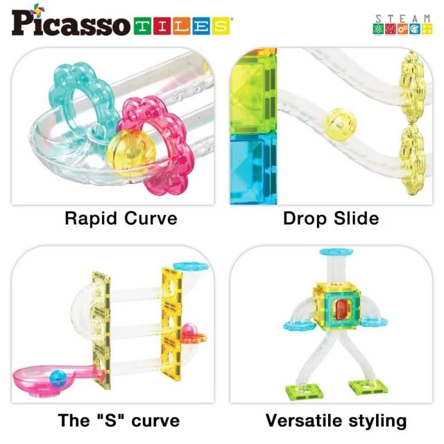 Μαγνητική κατασκευή Picasso STEAM Marble Run Travel 60 τεμάχια
