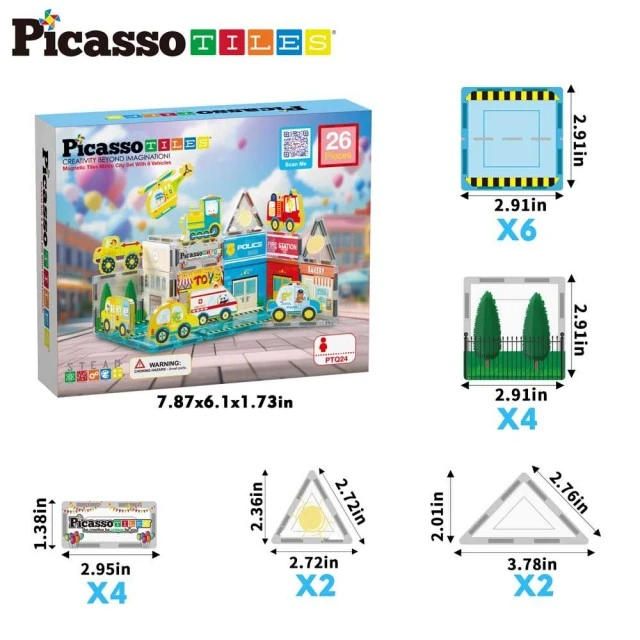 Μαγνητικός κατασκευαστής Picasso STEAM City traffic 26 τεμάχια