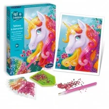 Καμβάς με χρωματιστές πέτρες μονόκερος