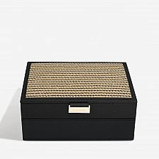 Κουτί κοσμημάτων Raffia 2 τεμάχια. Χρώμα μαύρο
