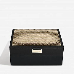 Κουτί κοσμημάτων Raffia 2 τεμάχια. Χρώμα μαύρο