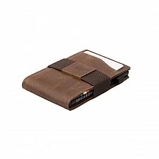 Πορτοφόλι με διαφανή θήκη για ταυτότητα Χρώμα καφέ