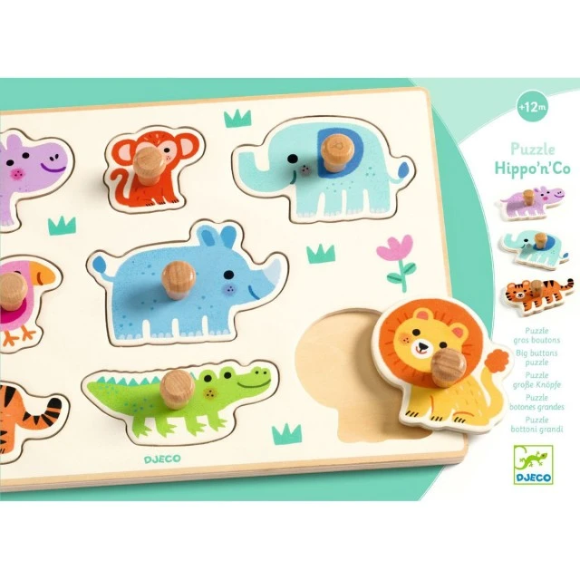 Ξύλινο παζλ Hippo and Company