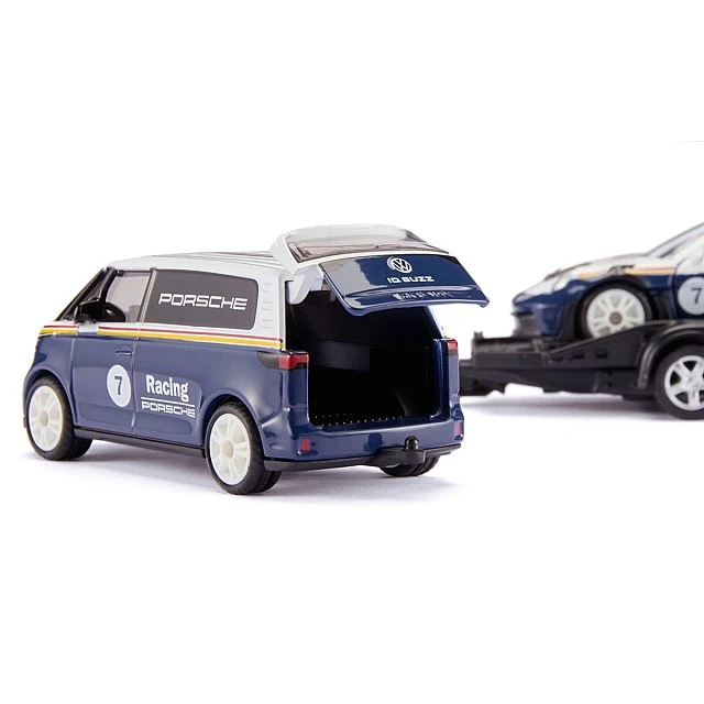 VW ID. Παιχνίδι Buzz με τρέιλερ και αγωνιστικό αυτοκίνητο Porsche