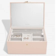 Πολυτελής κοσμηματοθήκη με καπάκι Χρώμα ανοιχτό ροζ