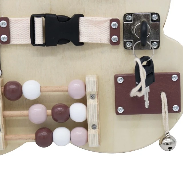 Ξύλινη Πλακέτα Αρκουδάκι GINGER HOME, Πλακέτα Montessori για Λεπτές Κινητικές Δεξιότητες, 30x39 εκ.