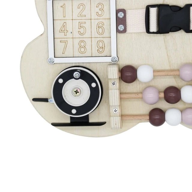 Ξύλινη Πλακέτα Αρκουδάκι GINGER HOME, Πλακέτα Montessori για Λεπτές Κινητικές Δεξιότητες, 30x39 εκ.