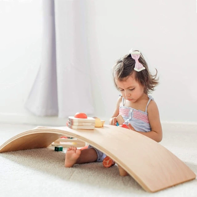 Ginger Home Wooden Balance Board - Safe Toy for Children, 82x30x15 cm