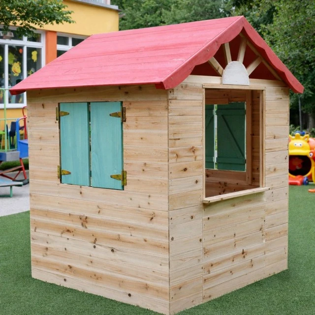 Ξύλινο παιδικό σπιτάκι εξωτερικού χώρου GINGER HOME - για αυλή και κήπο, 115×102×129 εκ.
