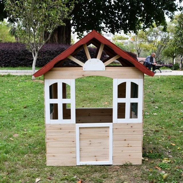 Ξύλινο παιδικό σπιτάκι εξωτερικού χώρου GINGER HOME - για αυλή και κήπο, 115×102×129 εκ.