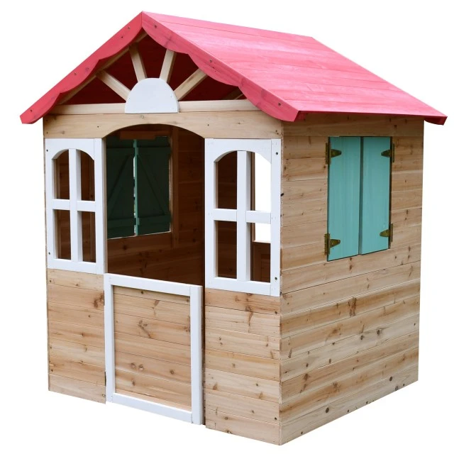 Ξύλινο παιδικό σπιτάκι εξωτερικού χώρου GINGER HOME - για αυλή και κήπο, 115×102×129 εκ.