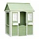 Ξύλινο Παιδικό Σπιτάκι Εξωτερικού Χώρου GINGER HOME – Σπιτάκι Κήπου για Παιδιά, Πράσινο και Λευκό, 107×90×144 cm