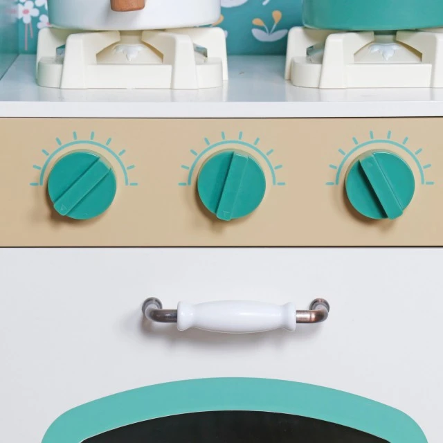 Παιδική Ξύλινη Κουζίνα GINGER HOME με ηλεκτρονικές εστίες με φώτα και ήχους, 91x31x90 cm