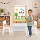 GINGER HOME Παιδικό Ξύλινο Τραπέζι 3 σε 1 με 2 Καρέκλες, Πίνακα Σχεδιασμού, Οργανωτή και Ρολό Χαρτιού, 109x60x55 εκ.