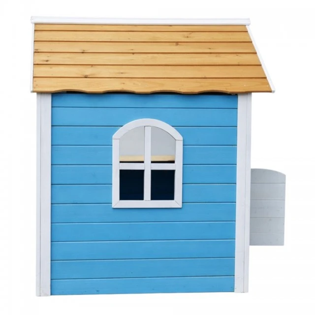 Ξύλινο Παιδικό Σπιτάκι GINGER HOME – Για Παιχνίδια Ρόλων, Αυλή και Κήπο, Μπλε, 118×138×132,5 cm