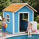 Ξύλινο Παιδικό Σπιτάκι GINGER HOME – Για Παιχνίδια Ρόλων, Αυλή και Κήπο, Μπλε, 118×138×132,5 cm