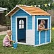 Ξύλινο Παιδικό Σπιτάκι GINGER HOME – Για Παιχνίδια Ρόλων, Αυλή και Κήπο, Μπλε, 118×138×132,5 cm