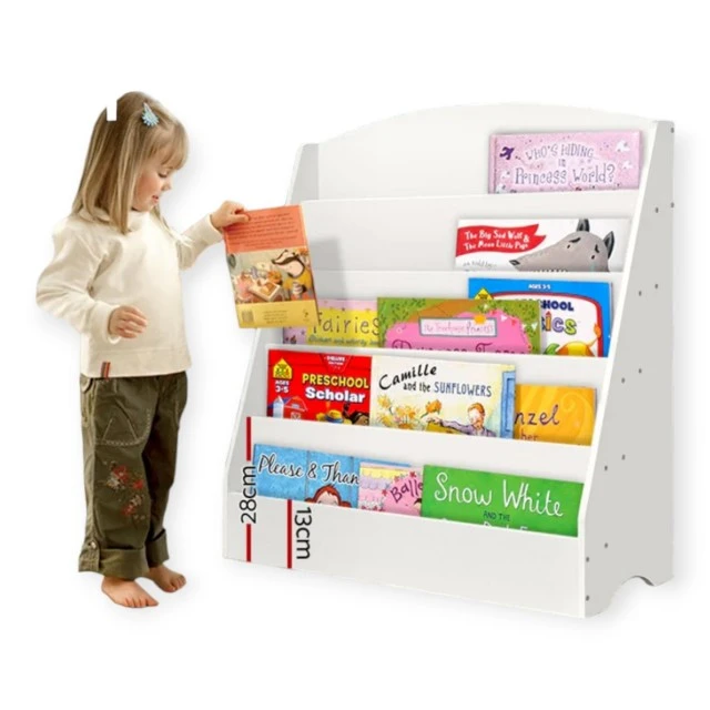 Παιδικό Ράφι GINGER HOME, Organizer με Ράφια για Βιβλία και Περιοδικά, Ξύλινο, Λευκό, 80x30x80 cm.