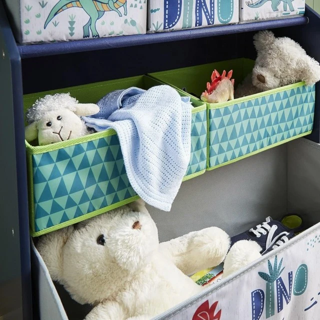 Παιδική ραφιέρα GINGER HOME, οργανωτής παιχνιδιών με κουτιά αποθήκευσης DINOSAUR
