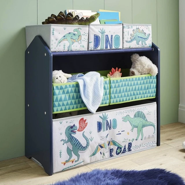 Παιδική ραφιέρα GINGER HOME, οργανωτής παιχνιδιών με κουτιά αποθήκευσης DINOSAUR