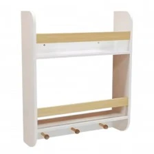 Παιδική ραφιέρα GINGER HOME, επιτοίχια με ράφια και κρεμάστρες, λευκή, για παιδικό δωμάτιο