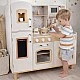 Παιδική Ξύλινη Κουζίνα GINGER HOME – Vintage Μοντέλο με Ηλεκτρονικές Εστίες, Φώτα, Ήχους και Νιπτήρα με Τρεχούμενο Νερό, 91×31×90 cm