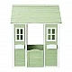 Ξύλινο Παιδικό Σπιτάκι Εξωτερικού Χώρου GINGER HOME – Σπιτάκι Κήπου για Παιδιά, Πράσινο και Λευκό, 107×90×144 cm