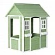 Ξύλινο Παιδικό Σπιτάκι Εξωτερικού Χώρου GINGER HOME – Σπιτάκι Κήπου για Παιδιά, Πράσινο και Λευκό, 107×90×144 cm