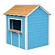 Ξύλινο Παιδικό Σπιτάκι GINGER HOME – Για Παιχνίδια Ρόλων, Αυλή και Κήπο, Μπλε, 118×138×132,5 cm
