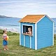 Ξύλινο Παιδικό Σπιτάκι GINGER HOME – Για Παιχνίδια Ρόλων, Αυλή και Κήπο, Μπλε, 118×138×132,5 cm