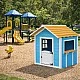 Ξύλινο Παιδικό Σπιτάκι GINGER HOME – Για Παιχνίδια Ρόλων, Αυλή και Κήπο, Μπλε, 118×138×132,5 cm