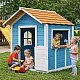Ξύλινο Παιδικό Σπιτάκι GINGER HOME – Για Παιχνίδια Ρόλων, Αυλή και Κήπο, Μπλε, 118×138×132,5 cm