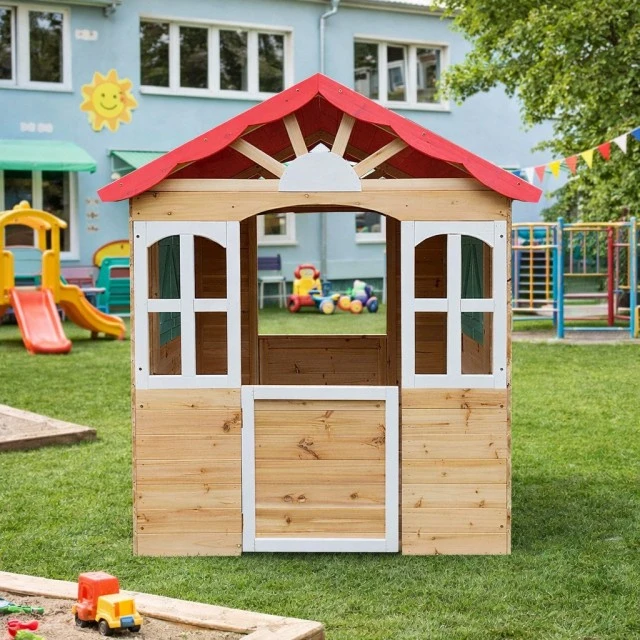 Ξύλινο παιδικό σπιτάκι εξωτερικού χώρου GINGER HOME - για αυλή και κήπο, 115×102×129 εκ.