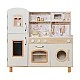 Παιδική Ξύλινη Κουζίνα GINGER HOME – Vintage Μοντέλο με Ηλεκτρονικές Εστίες, Φώτα, Ήχους και Νιπτήρα με Τρεχούμενο Νερό, 91×31×90 cm