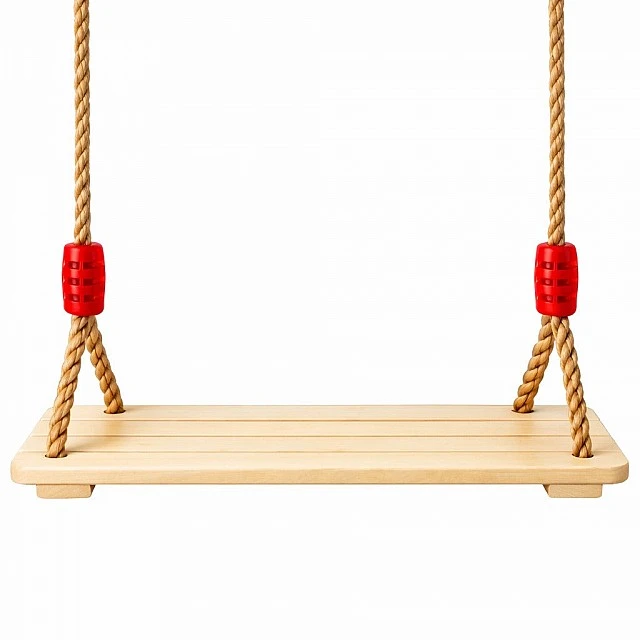 GINGER HOME Παιδική Ξύλινη Κούνια Αυλής με Σχοινιά – Φυσικό Ξύλο, 33 εκ.