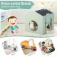 GINGER HOME Παιδικό τραπέζι με 2 καρέκλες - Σπίτι πολλαπλών δραστηριοτήτων με μαύρο πίνακα, ζωγραφική και τραπέζι ανάγνωσης
