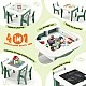 Детска Масичка със Столчета 4 в 1 GINGER HOME, 2 Плота, Черна дъска и Плот за Редене на Конструктори тип LEGO, Forest