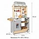 Παιδικό Ξύλινο Κατάστημα GINGER HOME 2 σε 1, Κουζίνα, Βάση, Ράφια, Μαυροπίνακας και Αξεσουάρ, 60/73x29.5x105 εκ.