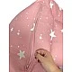 Παιδική πολυθρόνα-πουφ GINGER HOME Little Stars, 100% βαμβάκι, ροζ Barbaron με αστέρια, 55x44x55 εκ.