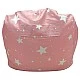 Παιδική πολυθρόνα-πουφ GINGER HOME Little Stars, 100% βαμβάκι, ροζ Barbaron με αστέρια, 55x44x55 εκ.