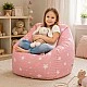 Παιδική πολυθρόνα-πουφ GINGER HOME Little Stars, 100% βαμβάκι, ροζ Barbaron με αστέρια, 55x44x55 εκ.
