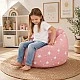 Παιδική πολυθρόνα-πουφ GINGER HOME Little Stars, 100% βαμβάκι, ροζ Barbaron με αστέρια, 55x44x55 εκ.