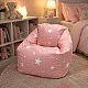 Παιδική πολυθρόνα-πουφ GINGER HOME Little Stars, 100% βαμβάκι, ροζ Barbaron με αστέρια, 55x44x55 εκ.